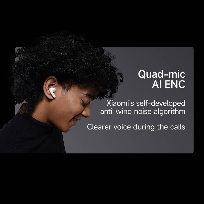 Mi Buds 5C with 40dB Hybrid ANC, Quad-Mic AI Calling, 36 hrs Playtime, 4 EQ+Custom Bluetooth  (Bass White, True Wireless)